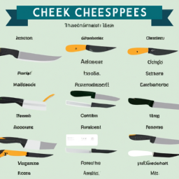 Infographic showing the top 10 types of cheese knives to consider for a cheese knife selection guide"