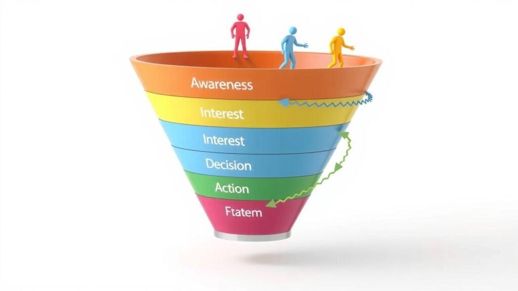 What are the 5 stages of a sales funnel?